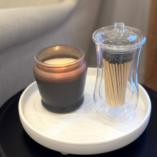 Load image into Gallery viewer, Elegant Glass Match Holder with 100 Long Black Matches