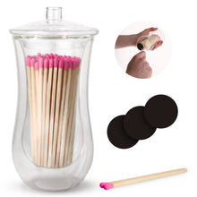 Load image into Gallery viewer, Elegant Glass Match Holder with 100 Long Pink Matches