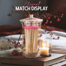 Load image into Gallery viewer, Elegant Glass Match Holder with 100 Long Pink Matches