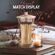 Load image into Gallery viewer, Elegant Glass Match Holder with 100 Long Black Matches