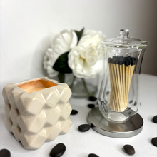 Load image into Gallery viewer, Elegant Glass Match Holder with 100 Long Black Matches